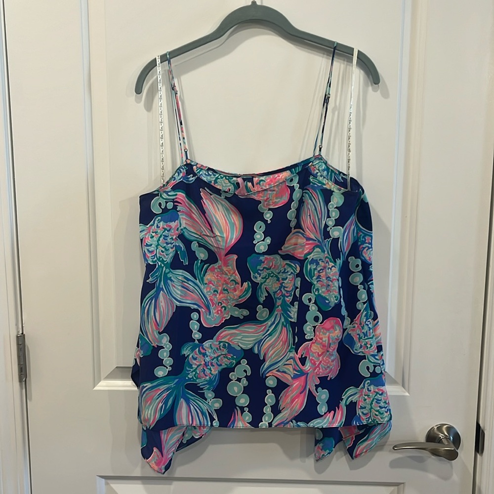 Lilly Pulitzer Silk Asymmetrical Top- Size Large